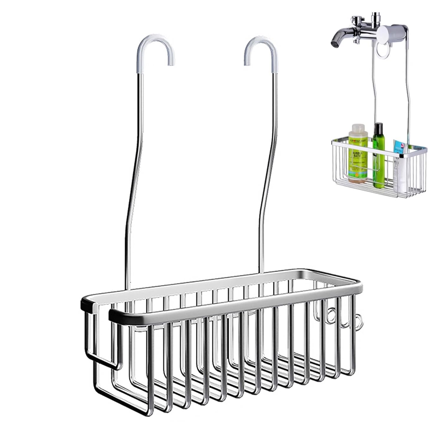 Shower Caddy Hanging Hanging Shelf over Shower Door Caddy Rack Bathroom Storage Rack Shampoo Bracket Hung on the
