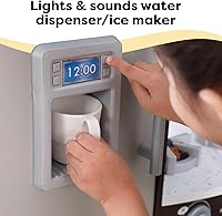 Vista 6 de KidKraft Ultimate Corner Wooden Play Kitchen with Lights & Sounds, Play Phone and Curtains, Espresso, Gift for Ages 3+