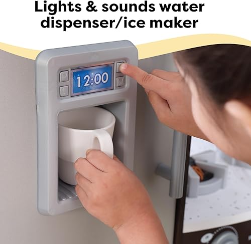 Miniatura 6 de KidKraft Cocina de madera con luces y sonidos, teléfono y cortinas, expreso, regalo para mayores de 3 años
