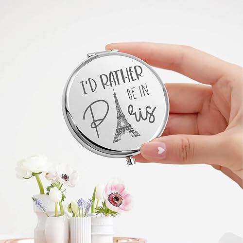 Miniatura 3 de KEYCHIN Espejo de bolsillo de la Torre Eiffel Visit Paris Gifts I'd Rather Be in Paris Espejo compacto de maquillaje Espejo de maquillaje Francia