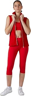 Chaleco deportivo con bolsillos para niña y mujer, transpirable, color rojo, talla XL, rojo, XL