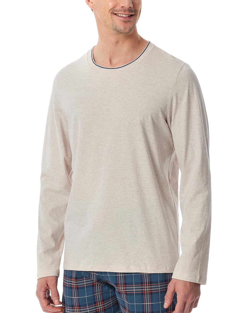Schiesser Herren Schlafshirt Langarm Rundhals - Mix + Relax Pyjamaoberteil