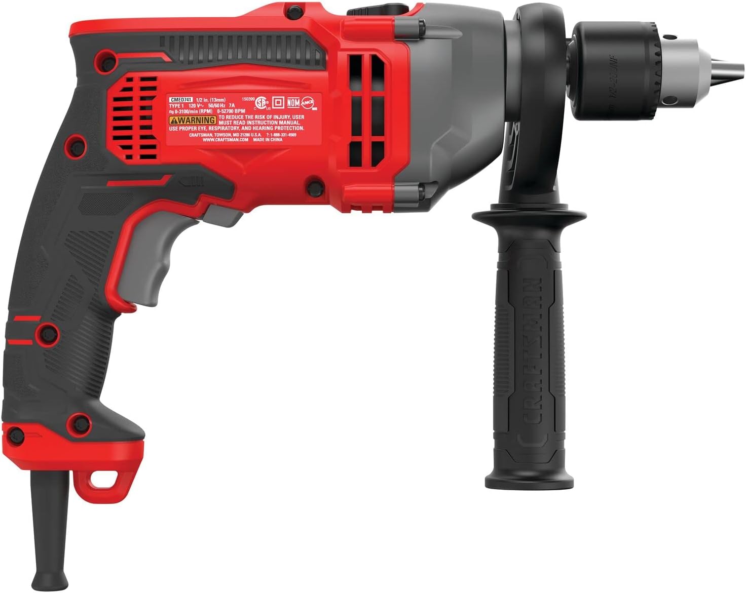 CRAFTSMAN Drill / Driver, 7-Amp, 1/2-Inch (CMED741)