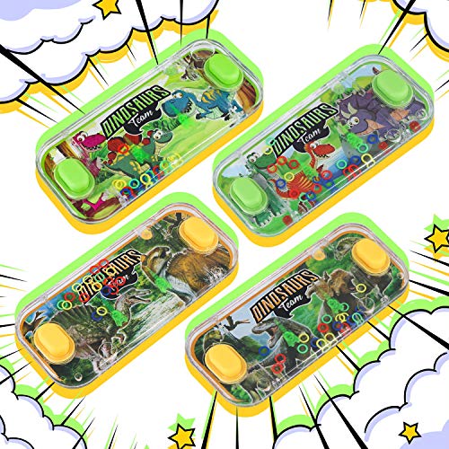 image for SevenQ Handheld Water Games, 4 Packs Dinosaur Theme Water Toss Ring Ga