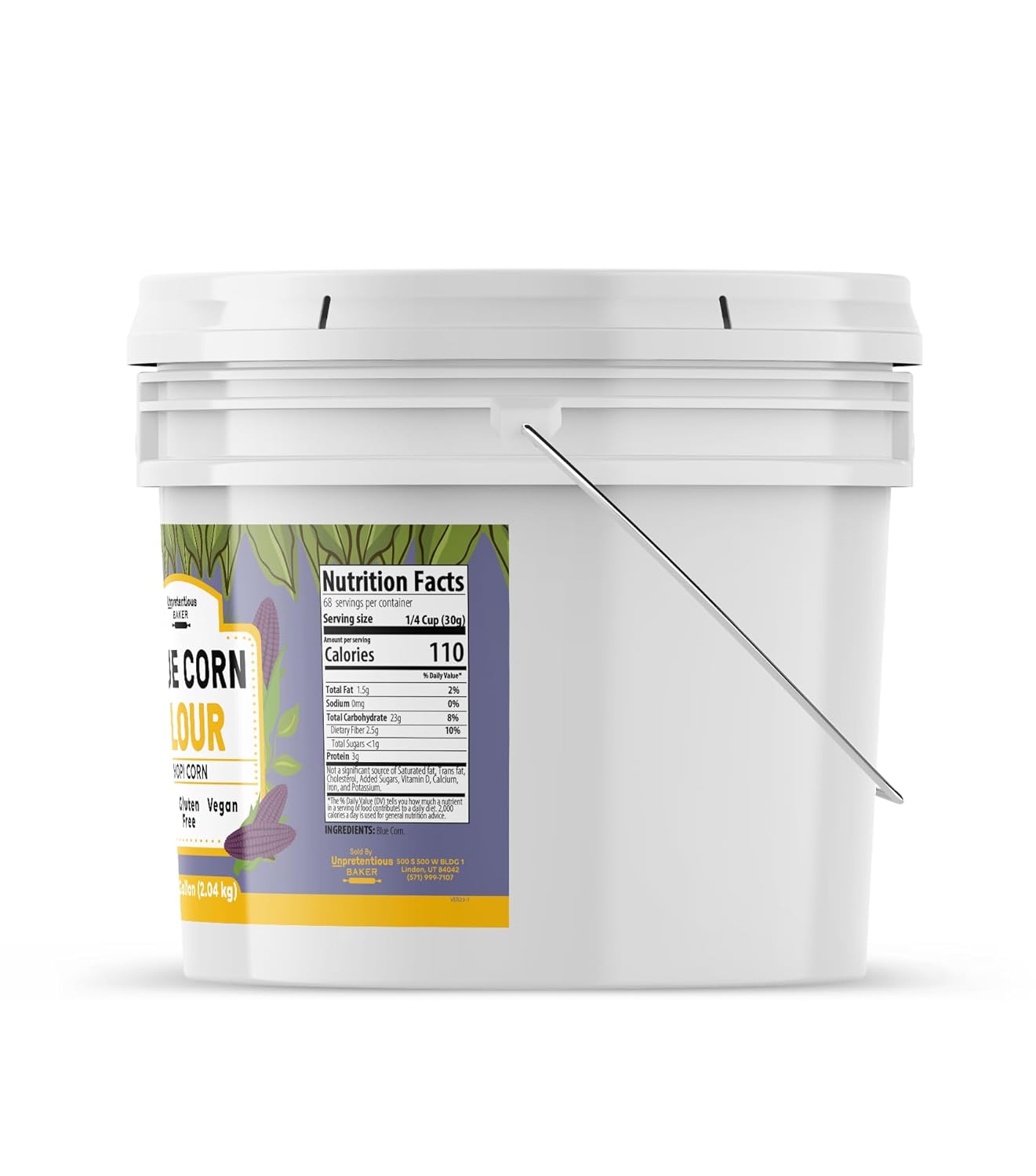 Unpretentious Blue Corn Flour, 1 Gallon, Hopi Corn, Sweet & Intense Flavor, Gluten Free