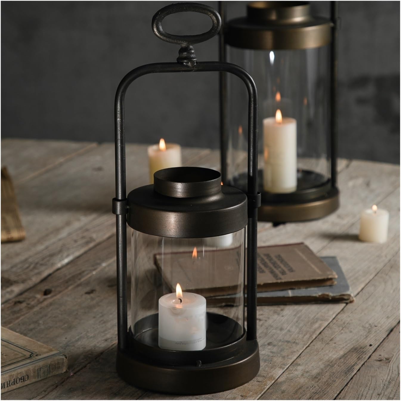 Candle Holder Industrial Style Iron Candlestick Retro Ornaments for Wedding, Church, Halloween, Dining, Home Decor(Large)