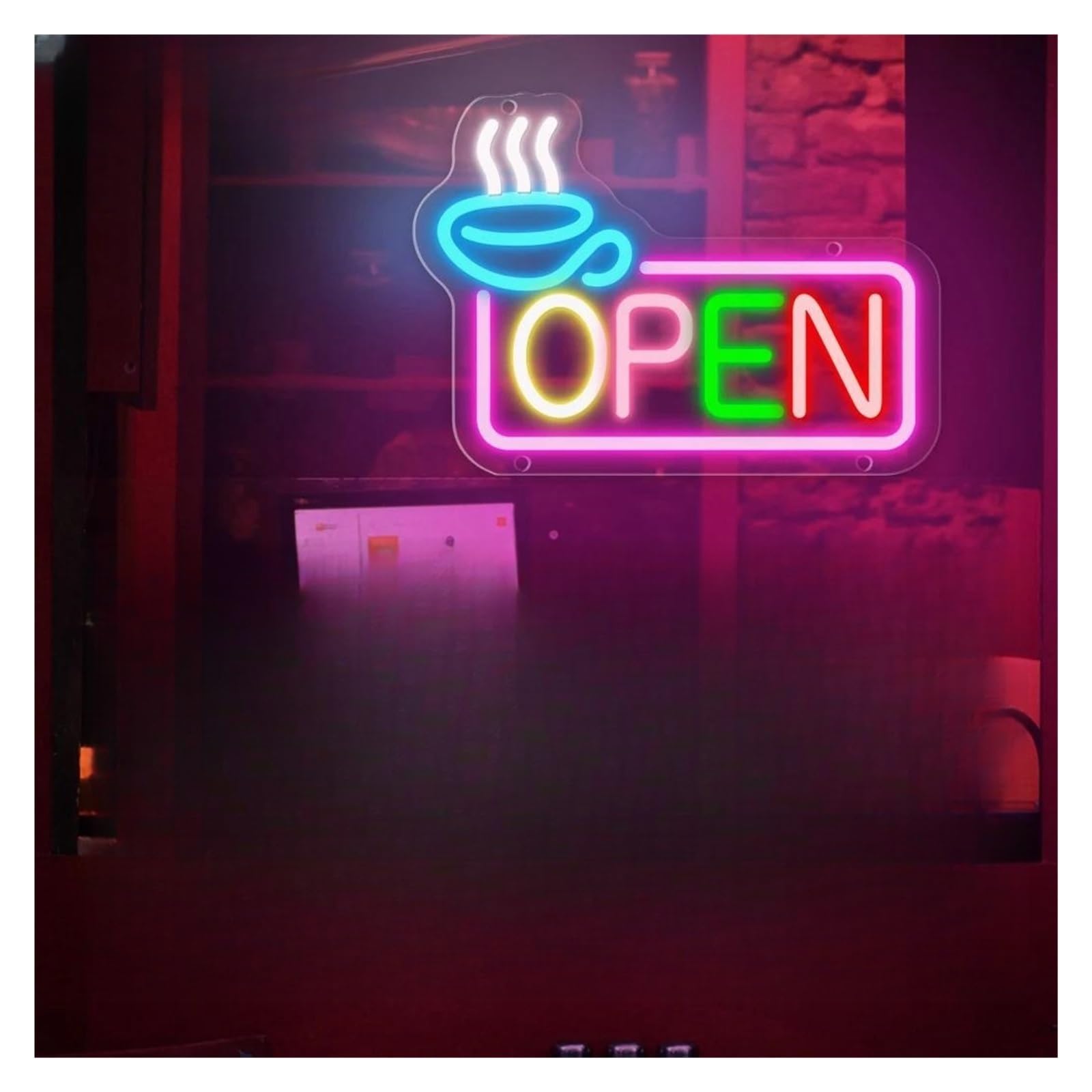 Neon Aperto per insegne al per neon Bar per per Insegne aziendali a LED per bar Caffetteria Negozio Vetrina