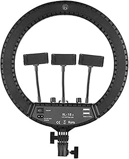Ring Light Rl-18 selfie ring light 18 inch and photographic lamp with 3 mobile silfy - black