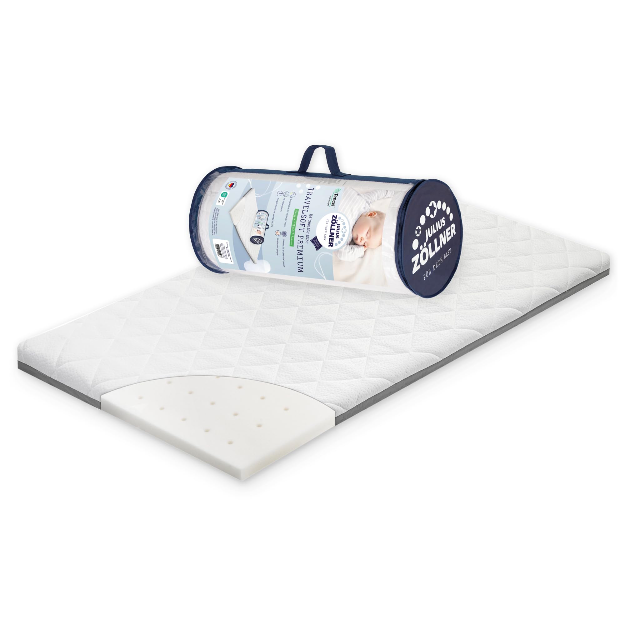 Julius Zöllner Matelas pour lit de voyage Travelsoft Premium 60/120 cm OEKO-TEX Standard 100