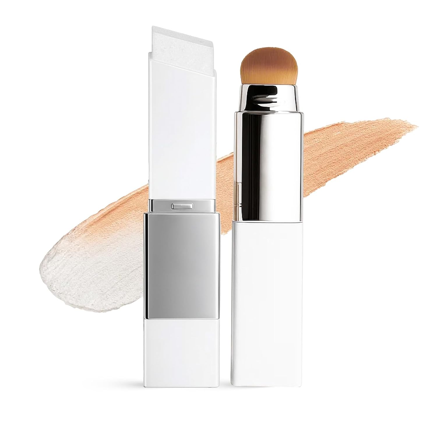 Color Changing Foundation Stick 2 in 1 Dual Ended Korean White Foundation Stick with Brush Full Coverage Skin