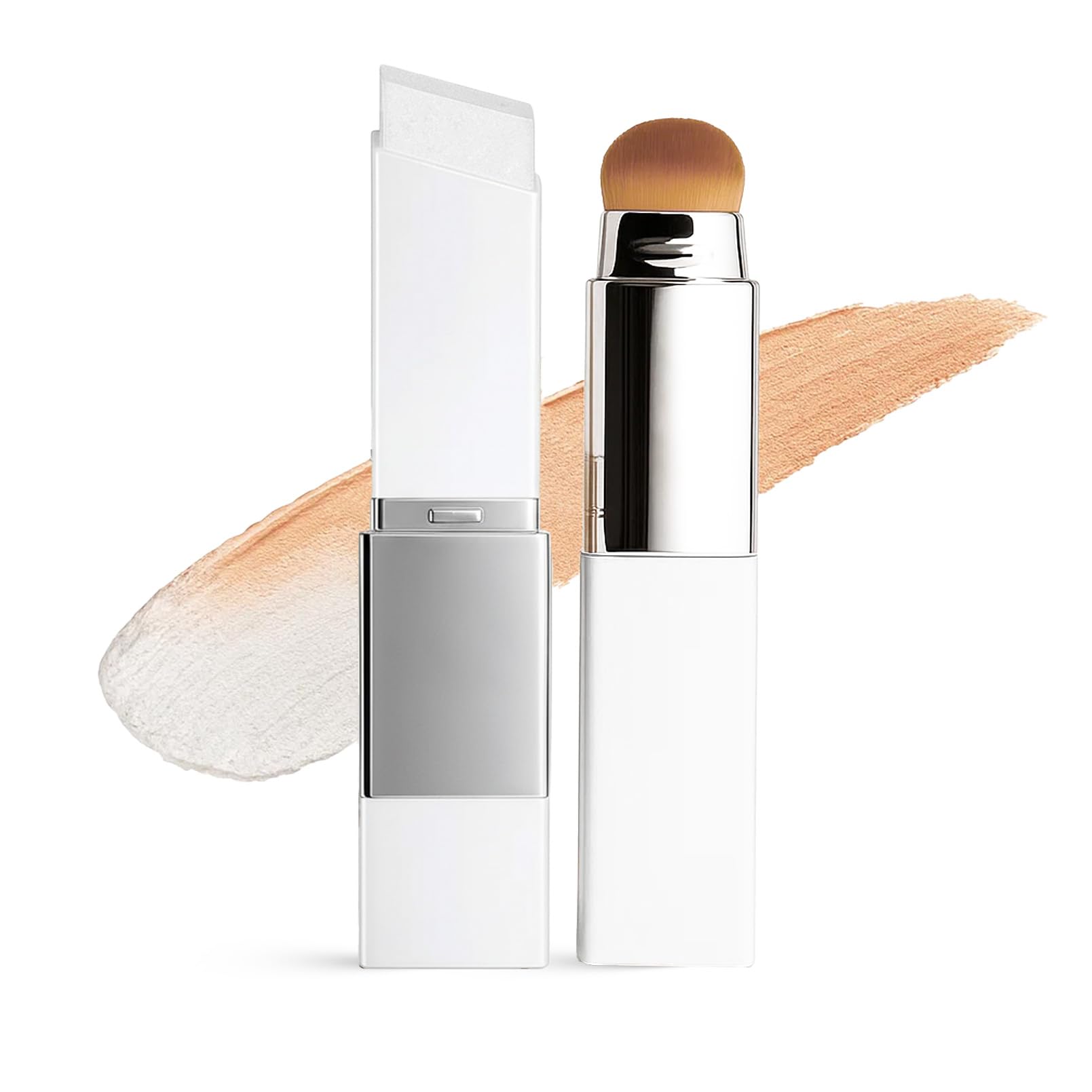 Color Changing Foundation Stick 2 in 1 Dual Ended Korean White Foundation Stick with Brush Full Coverage Skin
