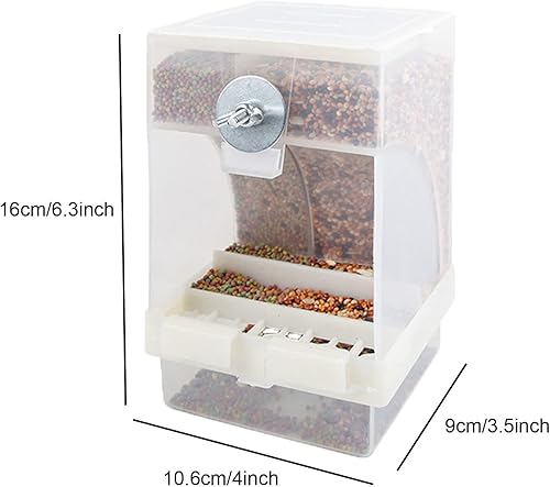 Miniatura 2 de Paquete de 2 comederos automáticos para pájaros sin ensuciar, accesorios para alimentador, caja automática integrada, periquitos, cacatúa canaria,