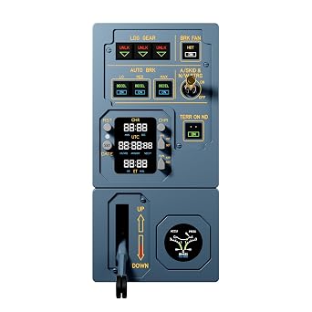 WINGFLEX Flight Simulator Controls A320 Gear Manage Panel Landing Gear Panel Autobrake & Landing Gear, Hall-Effect Sensor Handle, Integrated Aviation Clock Display, Circular Hydraulic Pressure Display, Flight Simulation Designed for PC