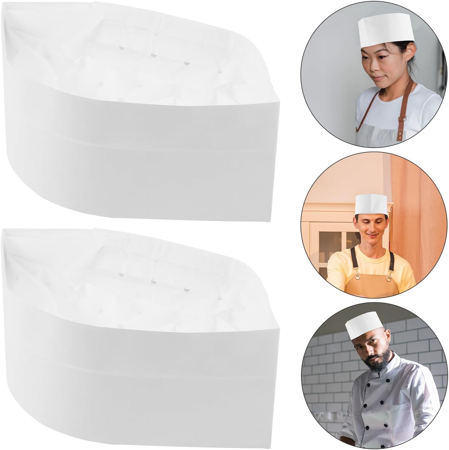 Hemoton 40 Pcs Disposable Chef Chef caps Disposable Non Woven Chef Hats Paper Chef Cap Hats Non Woven