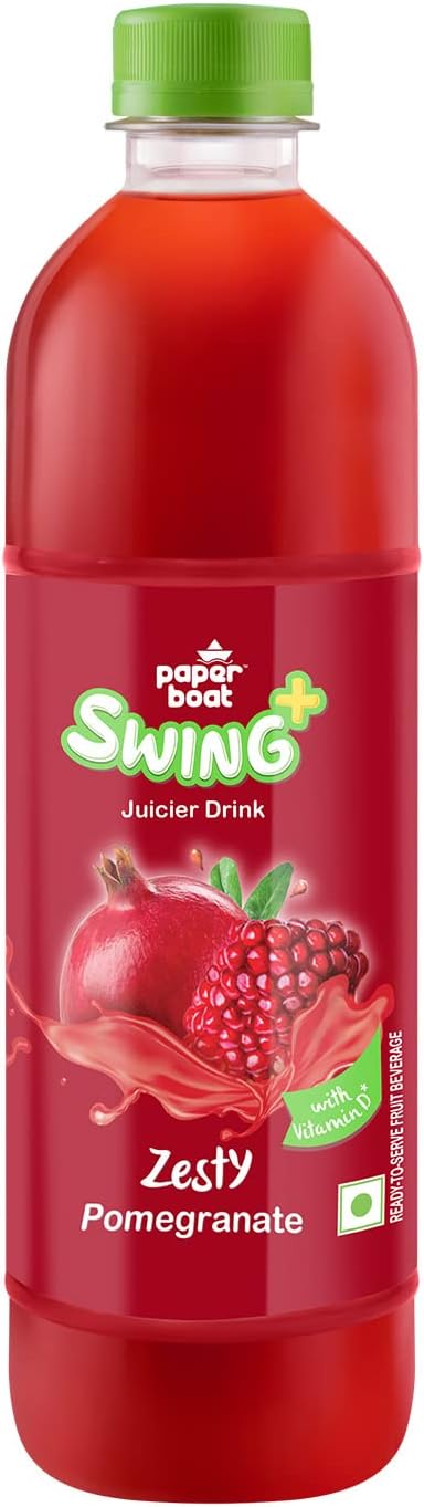 Paper Boat Swing Zesty Pomegranate Juice, Enriched with Vitamin D, No Gmos, 600 ml
