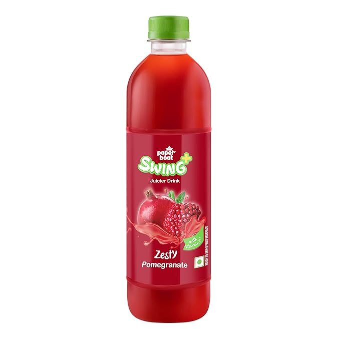 Paper Boat Swing Zesty Pomegranate Juice, Enriched with Vitamin D, No Gmos, 600 ml