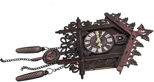 Miniatura 2 de GUANGMING - Reloj de cuco antiguo de la selva negra, reloj de pared con números romanos, reloj de cuco de madera hecho a mano para decoración de