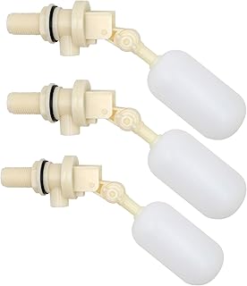 NC 3PCS Water Float Valve with Adjustable Arm, Automatic 1/2 Float Ball Valve with Water Level Shut Off for Water Tank Pond Livestock Horse Cattle Goat Sheep Pig Dog Waterer