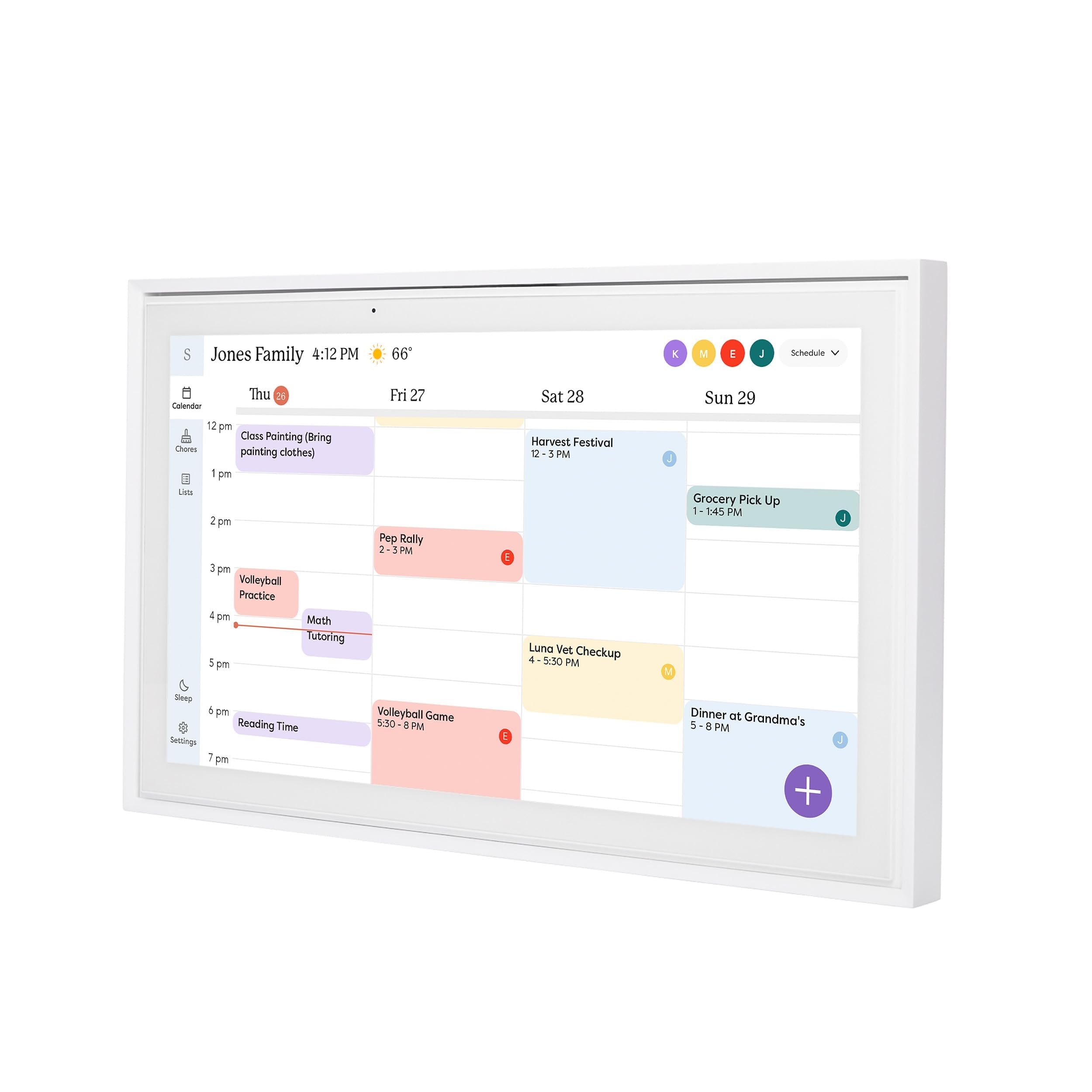 Skylight Calendar: 15 inch Digital Calendar Chore Chart, Smart Touchscreen Interactive Display for Family Schedules - Wall Mount Included