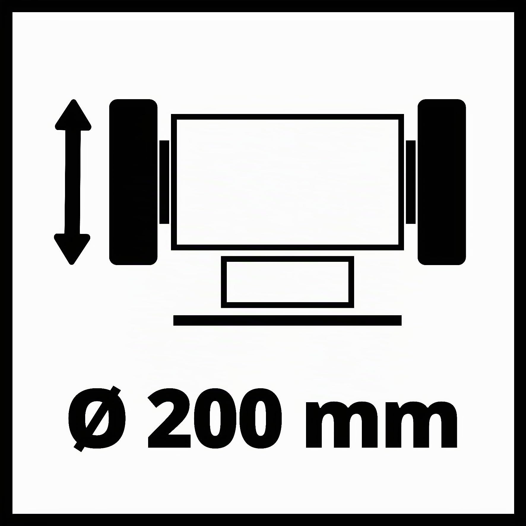Einhell TC-BG 200 L Smerigliatrice combinata da banco (tensione 220-240 V, potenza 185 W, giri min. 2980, mole Ø200 x ø32 x 25 mm, grana K36/K60, luce LED)