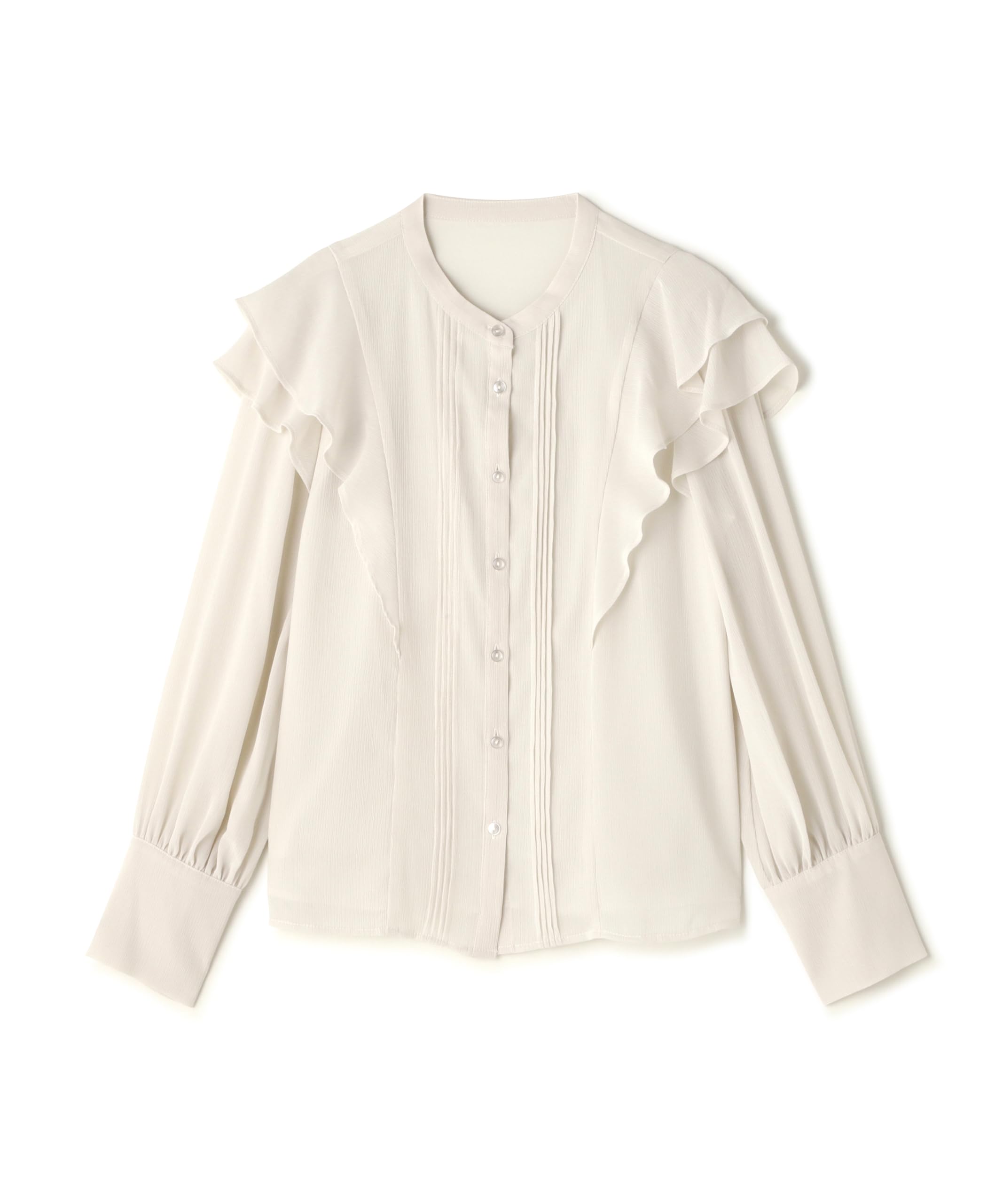 Amazon | ピンタックフリル楊柳ブラウス | シャツ・ブラウス 通販