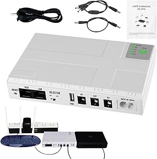 Power Supply Uninterruptible Router, 8800mAh capacity Uninterruptible Power Supply, Mini UPS Backup Battery, Modem Mini Power Uninterruptible Router Battery Pack for Security Monitor, Camera,