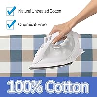 Vista 3 de Funda para tabla de planchar de ajuste universal, resistente 100% algodón funda y almohadilla de hierro, antiadherente quemado y resistente a