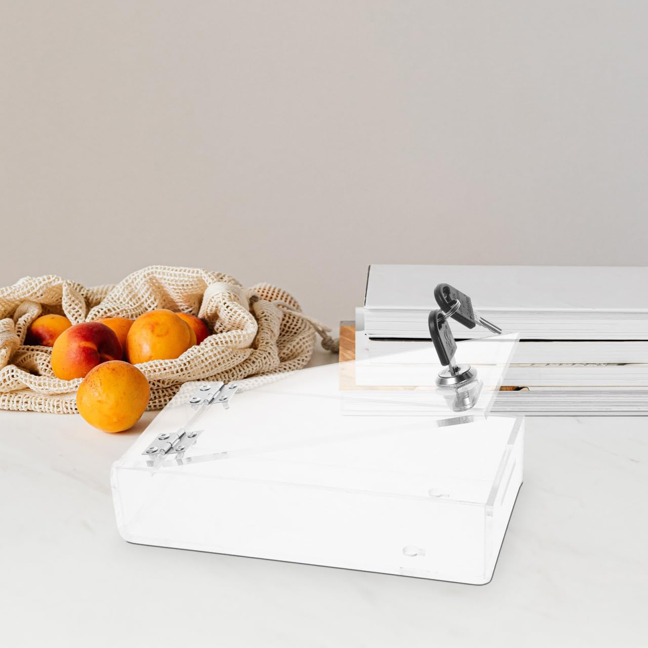 Operitacx Transparente Abschließbare Handy-Aufbewahrungsbox 8"X4"X2" Mobiler Telefonschrank Für Büro Und Klassenzimmer Sicherer Smartphone-Aufbewahrungsschrank Mit Schloss