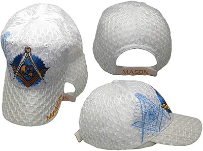 Mason Masons Freemason Masonic White Shadow Trucker Mesh Texture Embroidered Cap Hat