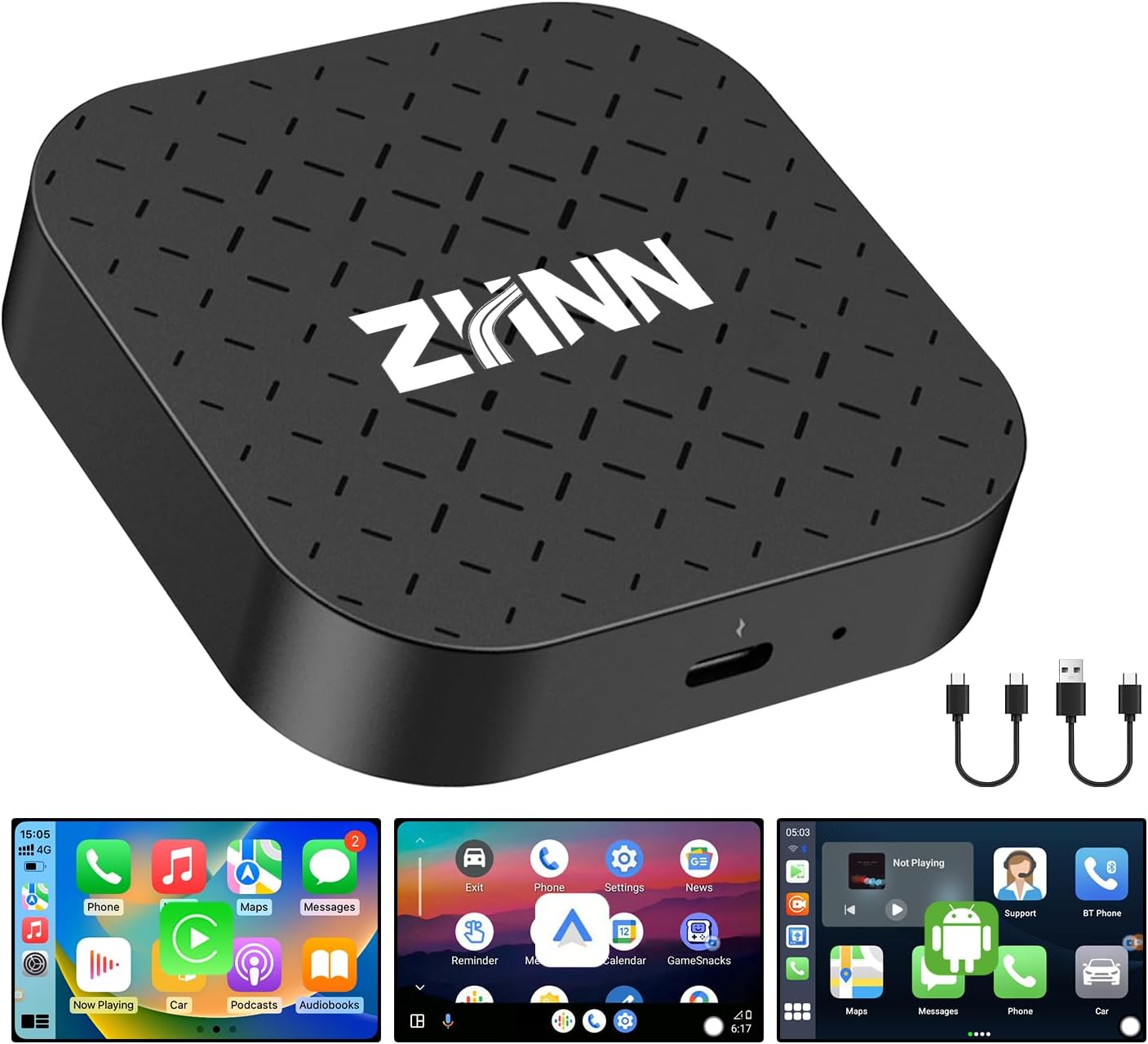 ZHNN Carplay AI Box and included cables