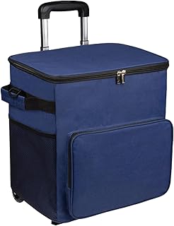 Kühlbox mit Rollen – tragbare Kühlbox mit Rollen, isolierter Getränkehalter | Kühlwagen mit Griff, wasserdichte Tasche 35 l, robuste Rollen, wasserdichtes Design für Camping, Grillen und Ausgehen