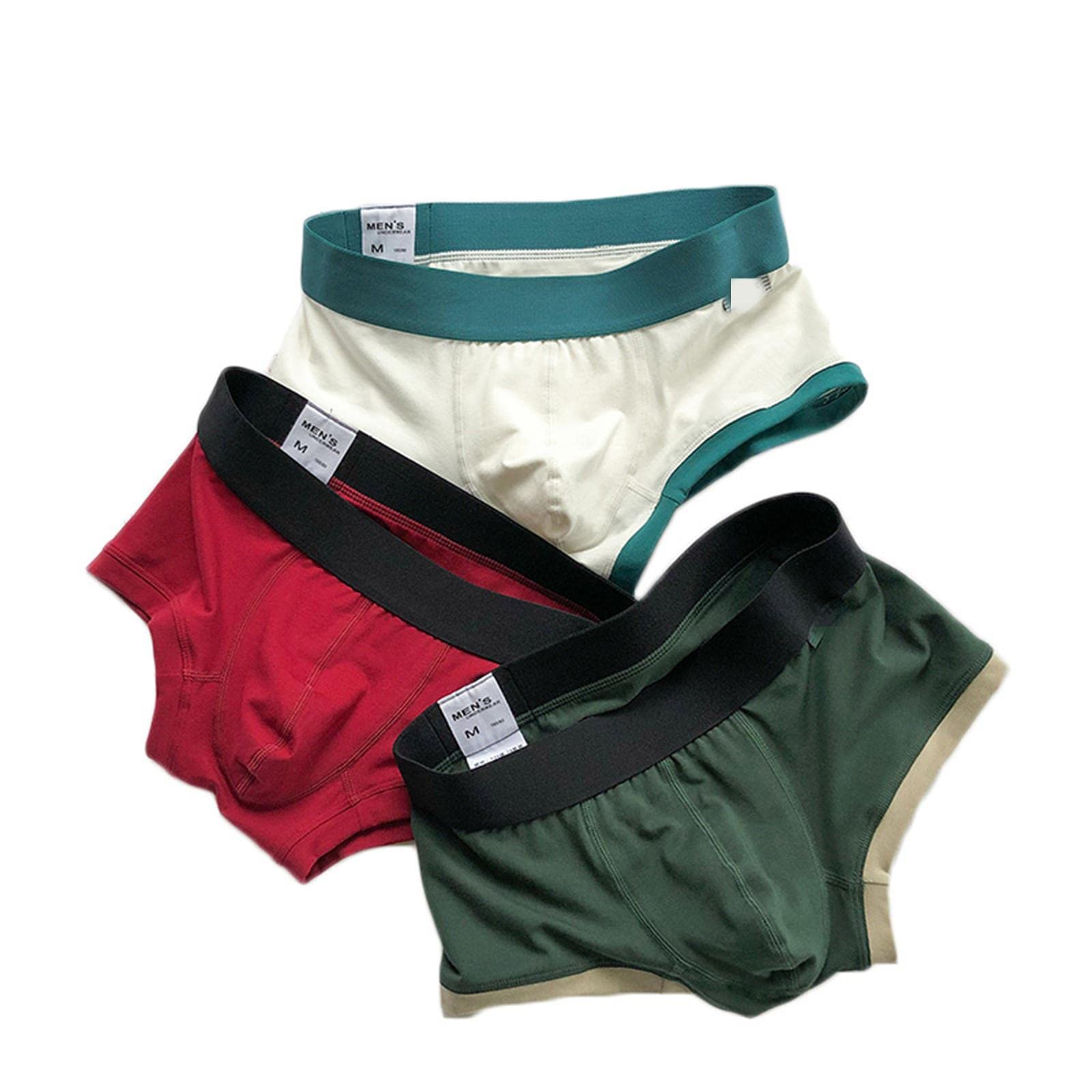 Mutande Uomo 3 Pezzi Underwear Biancheria Intima in Cotone Boxer in Cotone Tinta Underpare