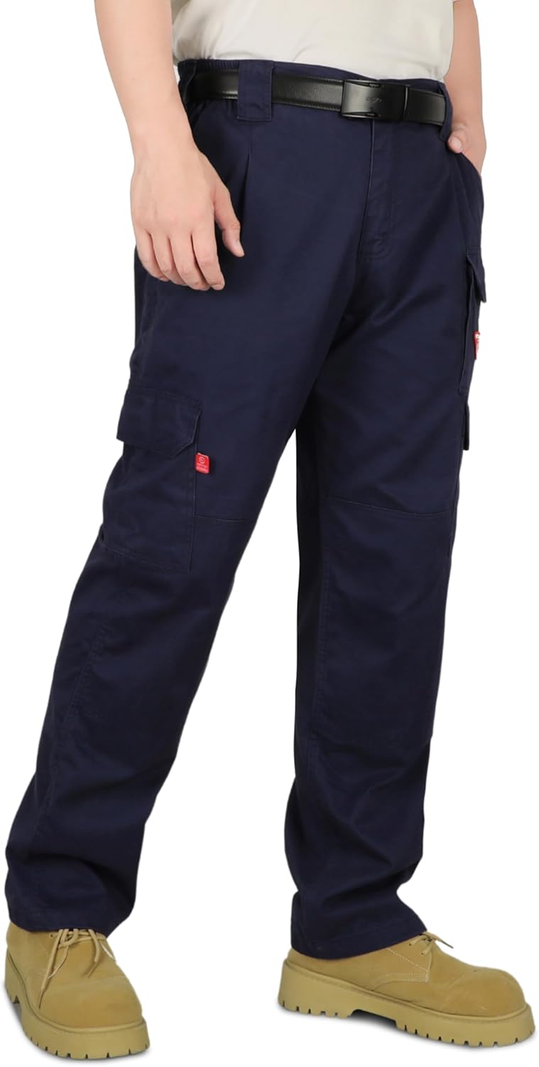 TICOMELA FR Pants for Men Flame Resistant Cargo Pants Lightweight 100% Cotton NFPA2112 7.5oz Elastic Waist Pants - Image 3