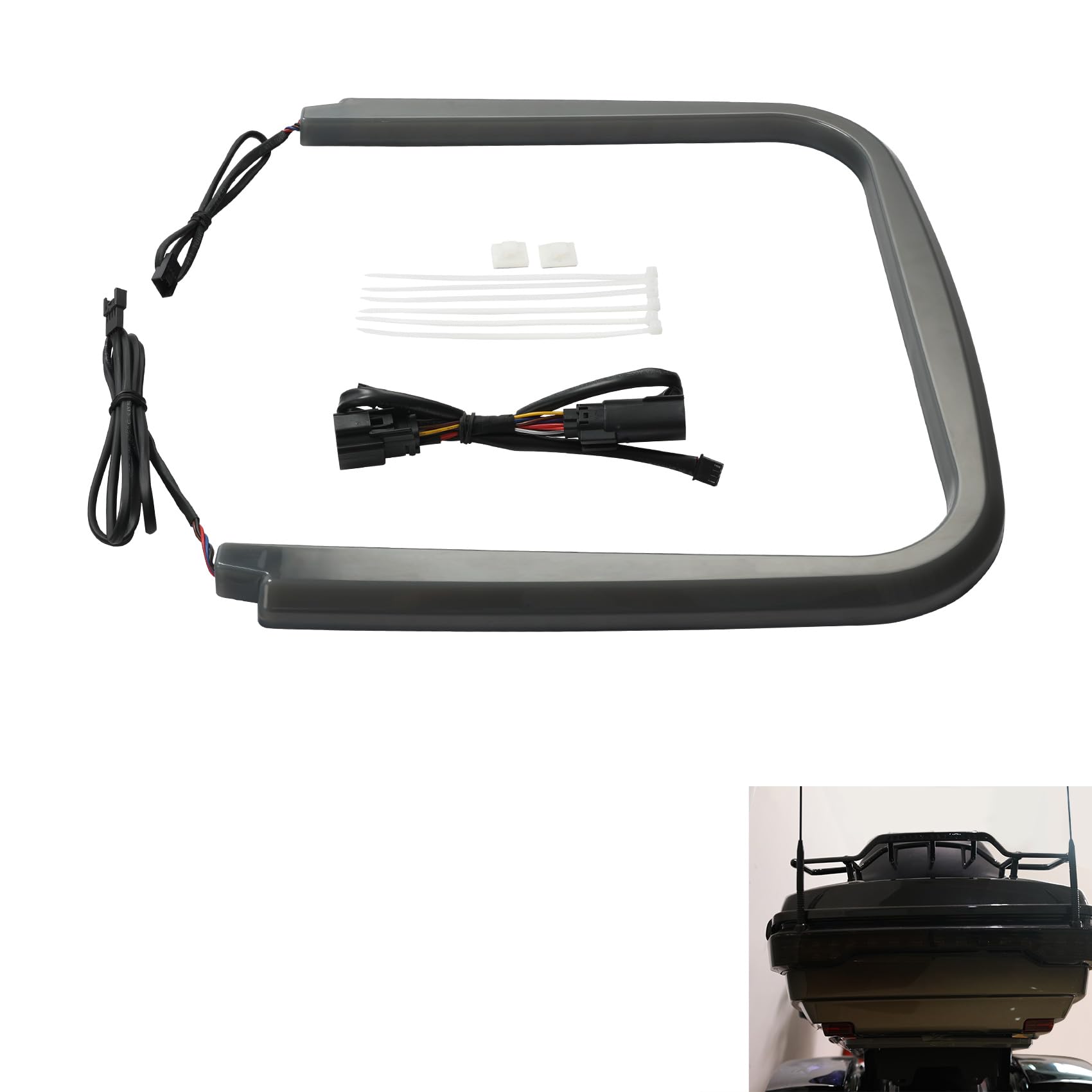 XFMT Motorcycle LED Run Brake Turn Signal King Tour Pack Tail Light For Harley Touring Street Glide Road Glide Electra Glide Road King 2014-Later