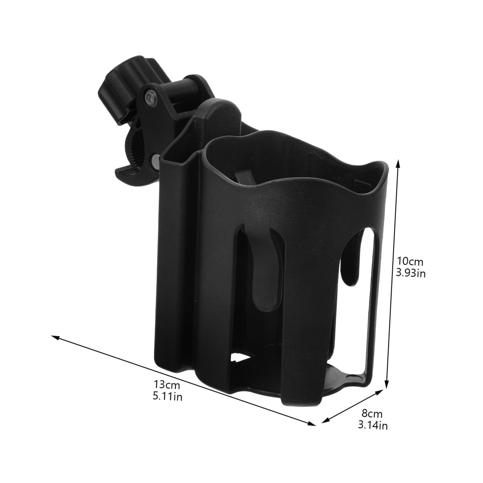 GARVALON Universal Stroller Cup Holder Wheelchair Easy Install No Assembly Fits Multiple Bottles Black