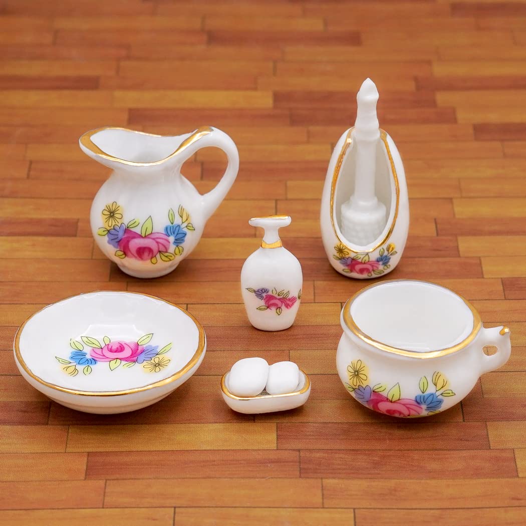 Miniature Odoria 1/12 : Coffre De Salle De Bain, Brosse à Dents Et Dentifrice Pour Maison De Poupée