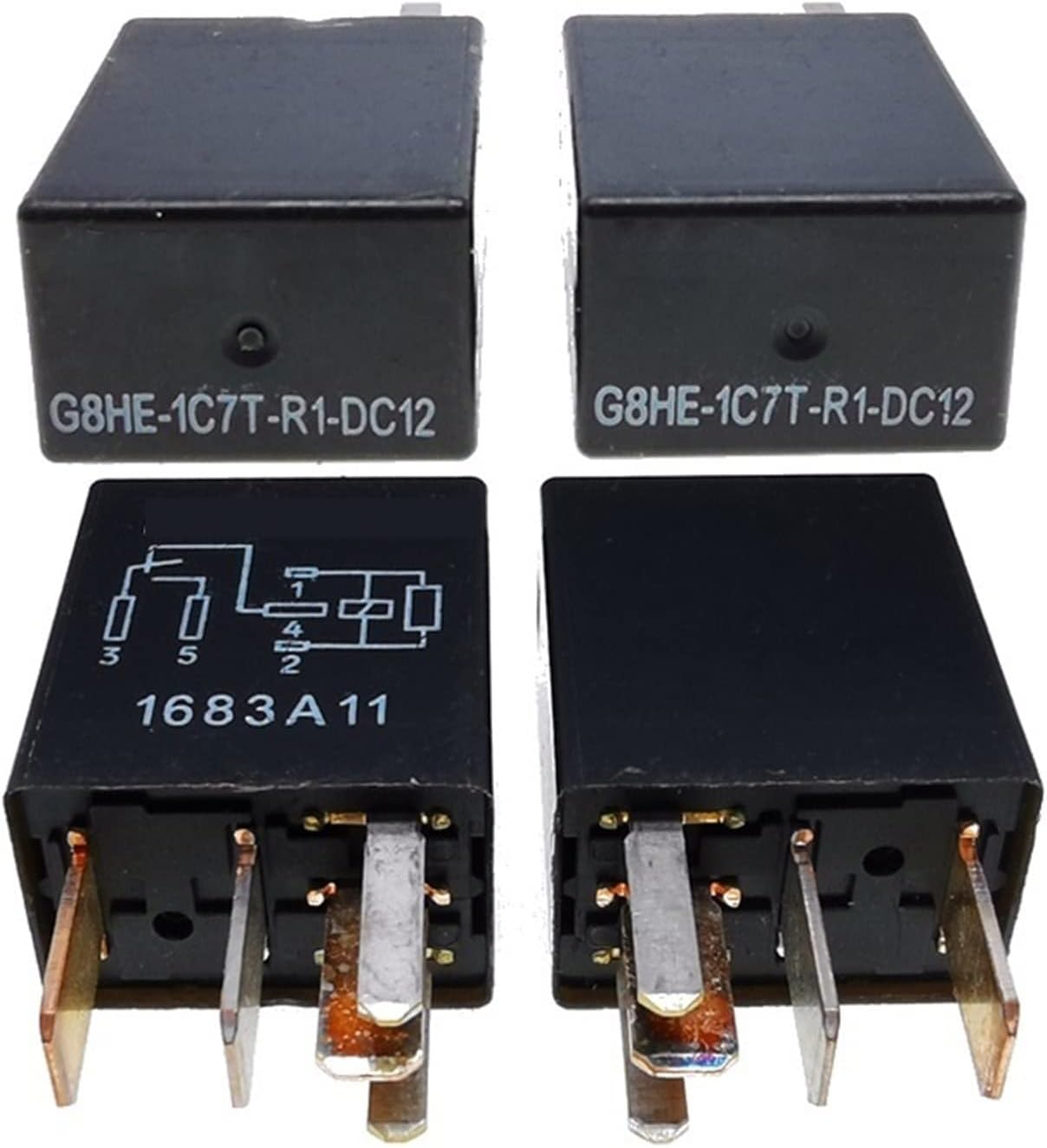 4Pcs Auto Relay G8HE-1C7T-R1-DC12 G8HE-1C7T-R1 DC12 G8HE 12V 5PIN