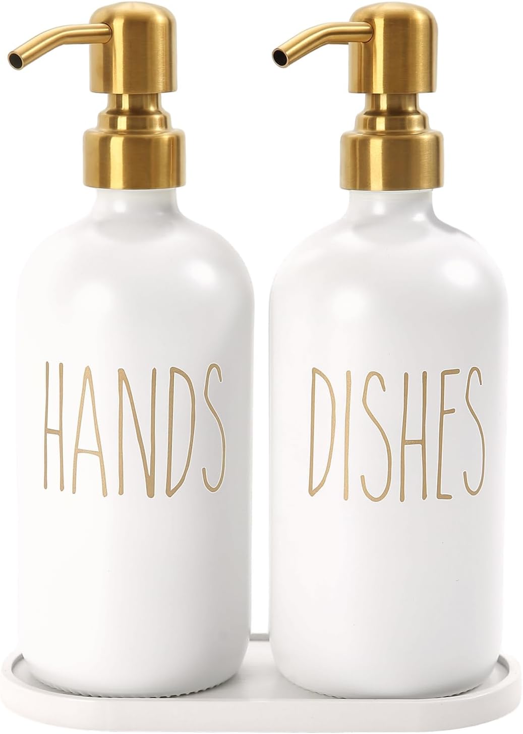 Glass Soap Dispenser With Ceramic Vanity Tray And Stainless Steel Pump, Kitchen Soap - View #8
