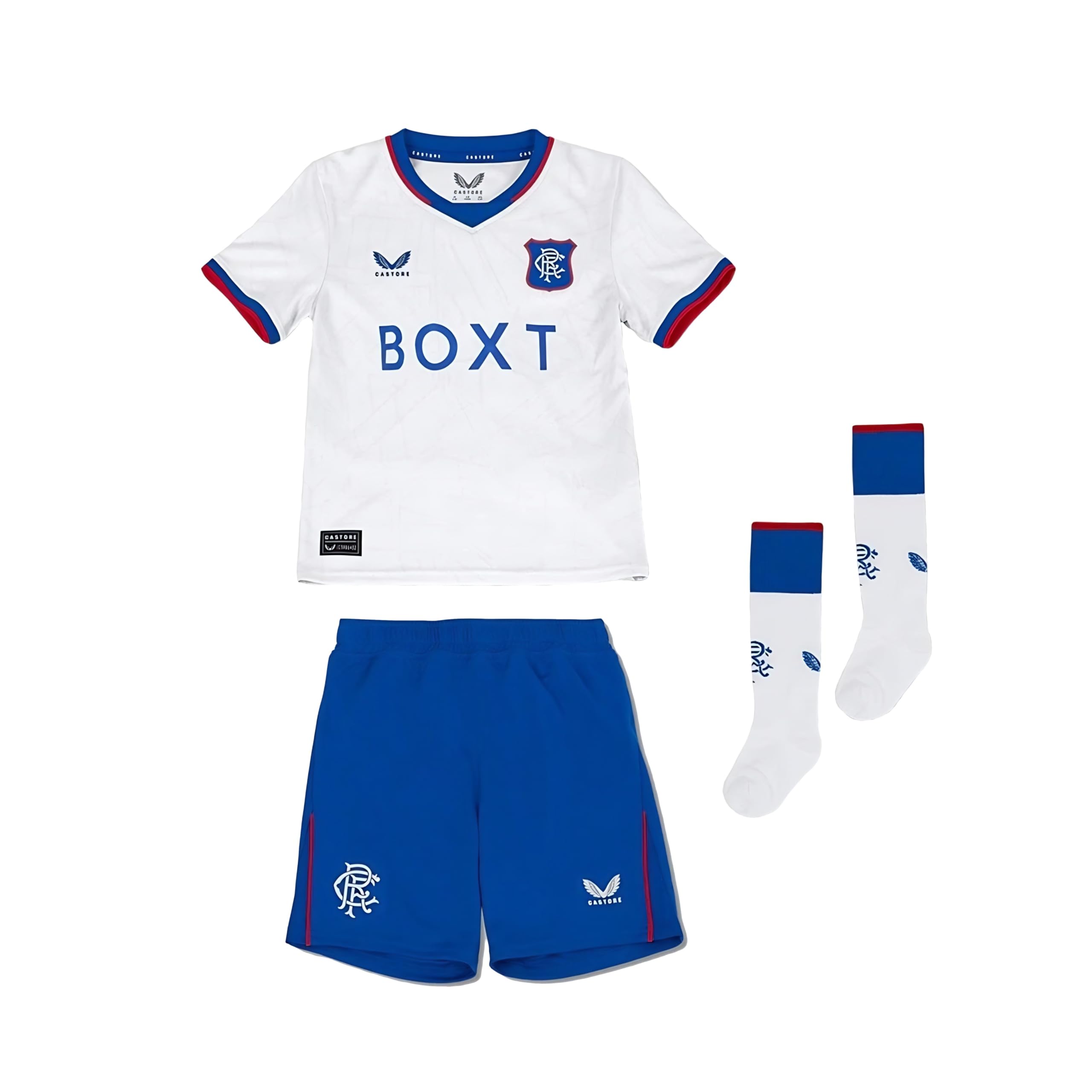 Castore Grey/Blue Kids Rangers Away Minikit 2024 2025 Infants 6-7 Years