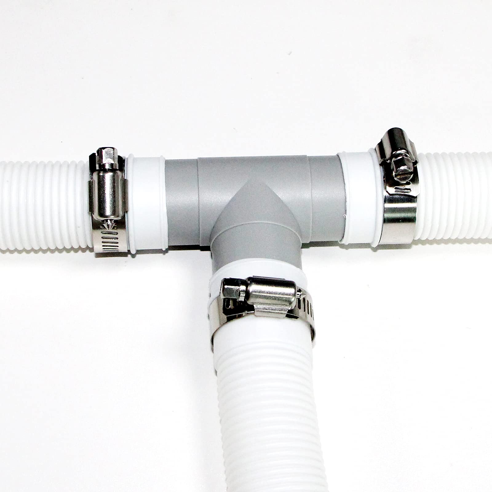 Adaptador de manguera de repuesto para bomba de piscina de 3,25 cm de diámetro, junta en T, gris (3 interfaces)