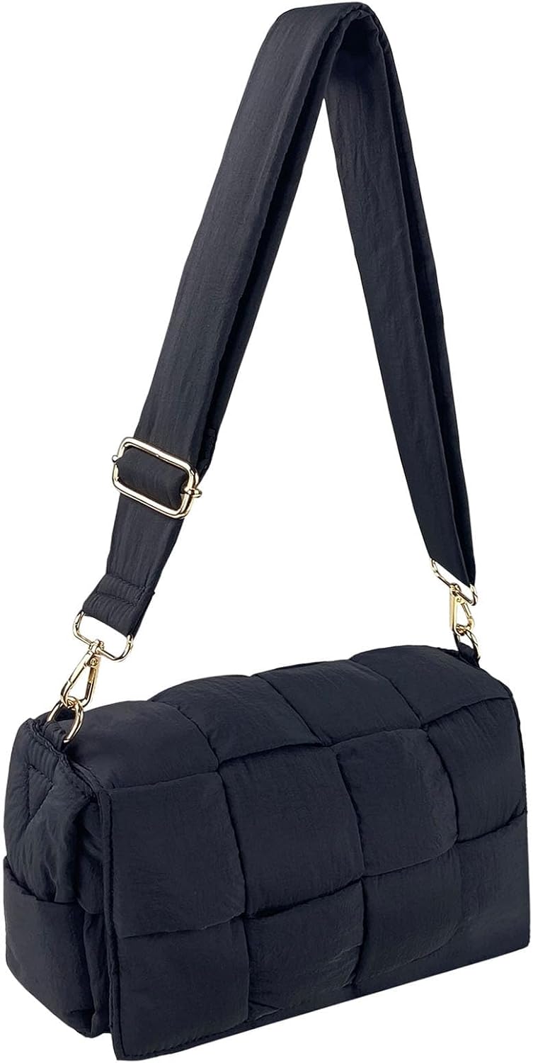 Puffer Shoulder Bag for Women Nylon Padded Woven Jamaica Ubuy - Main Image