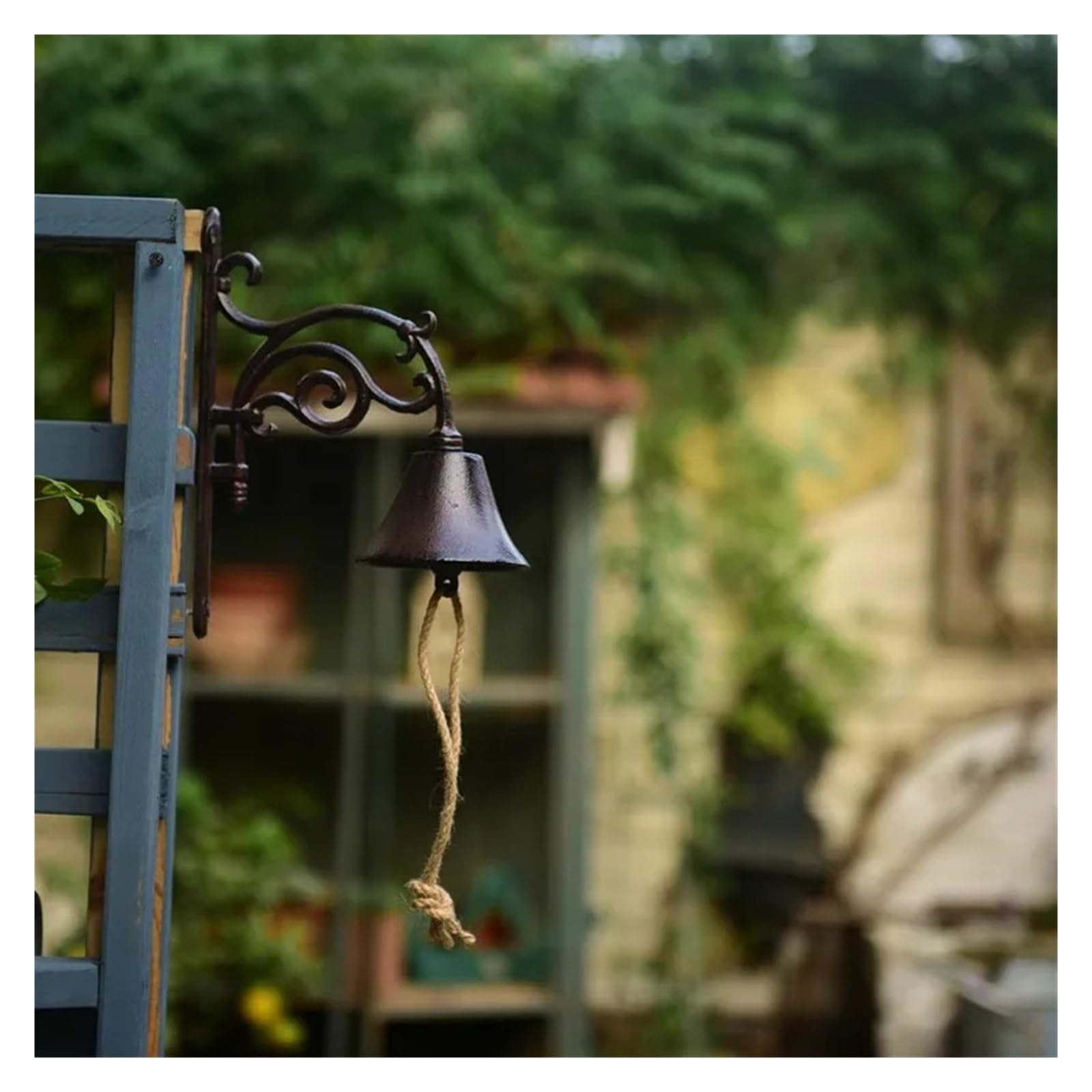 Campana a mano in ferro retrò per Porte, Bar, Pub | Decorazione da parete in ghisa da giardino, campanello sospeso, giardinaggio