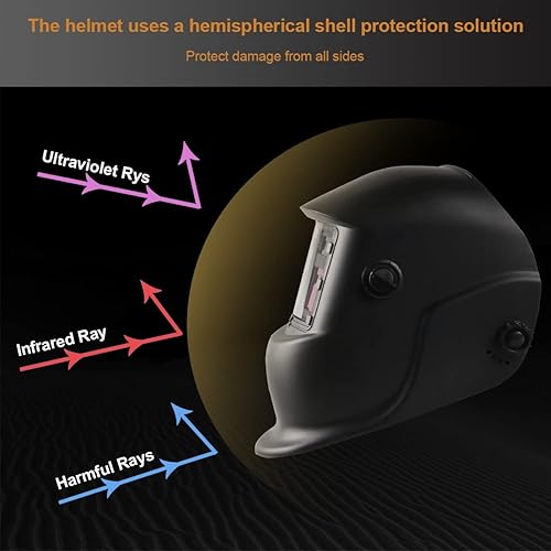 Miniatura 6 de Casco de soldadura, casco de soldadura con oscurecimiento automático de energía solar, rango de sombra ajustable 49-13 para máscara de soldador de