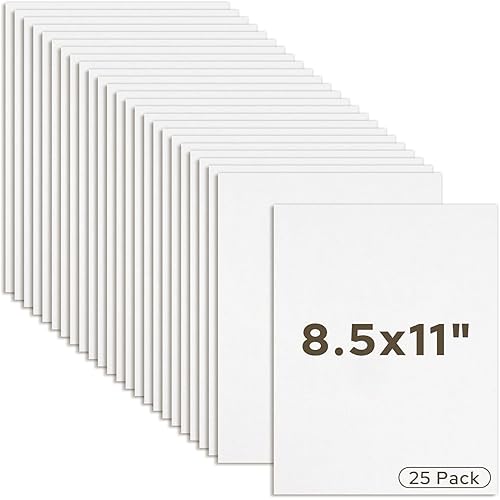 Mat Board Center, 25 pack 8.5x11 Corrugated Cardboard sheet, 1/8 inch thick, Flat Cardboard Inserts for Mailing, Packaging & Shipping, Cardboard Backing, Craft Card Board (White on one side)