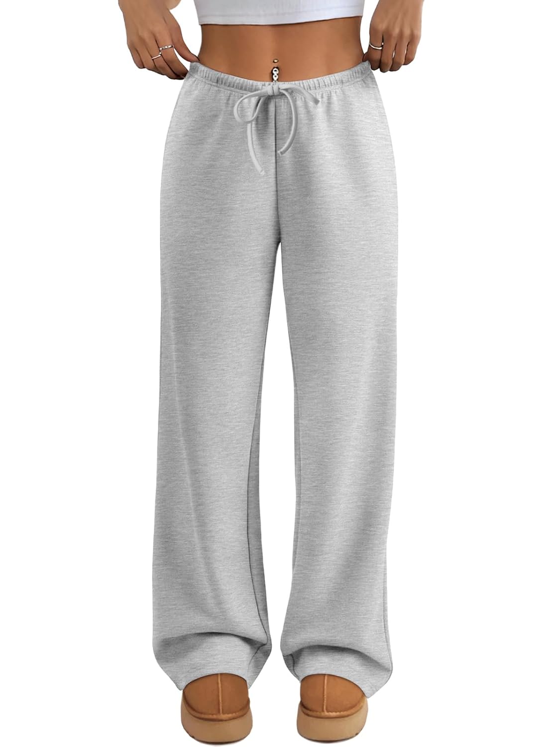 ATHMILE Womens Sweatpants Wide Leg Barrel Pants Baggy Joggers Low Waist Fall Fashion Winter Clothing Pockets 2025