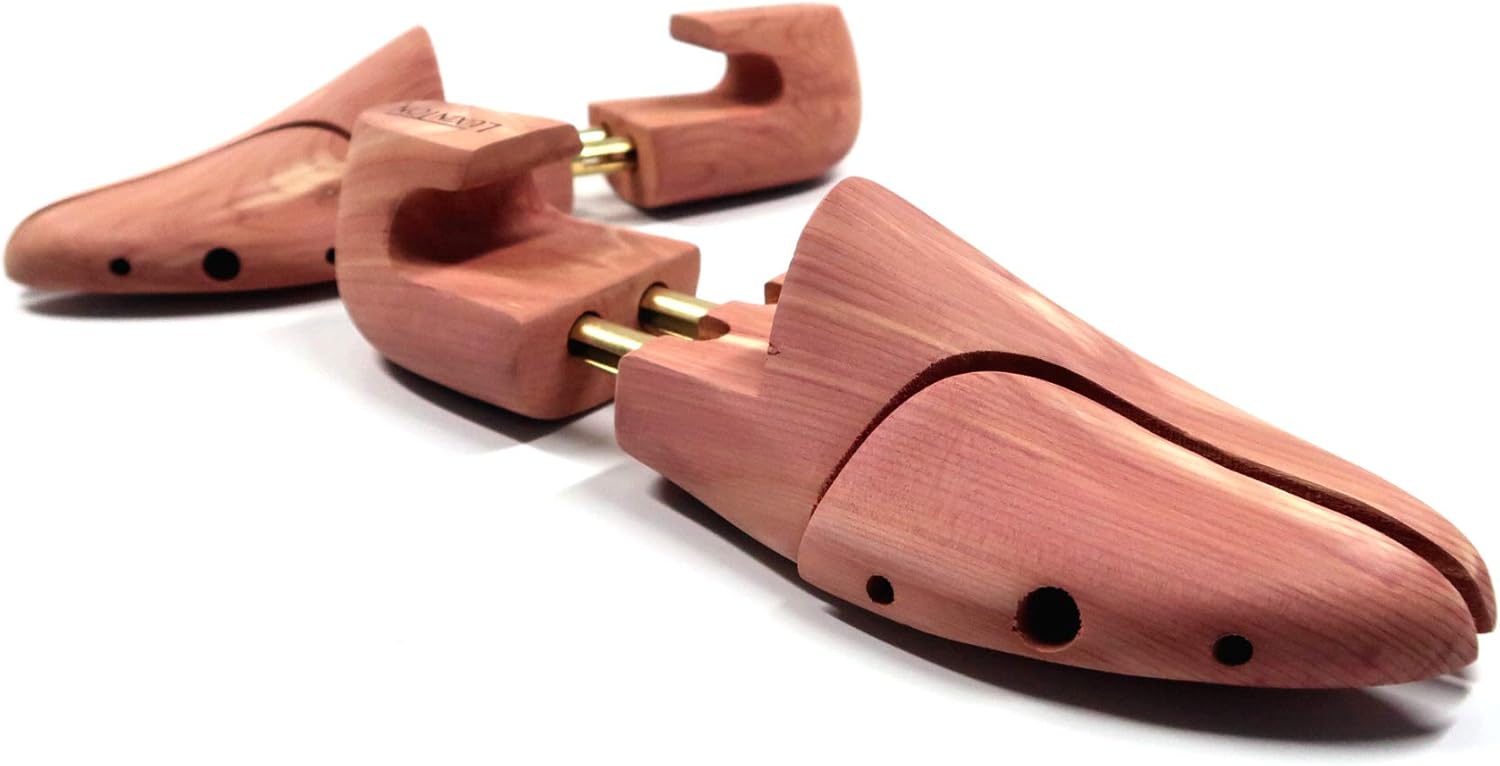 Cedar Shoe Tree Boot Keeper for Men Luka Adjustable Shoetree Twin Tube Wood Shoe Shape - Image 5