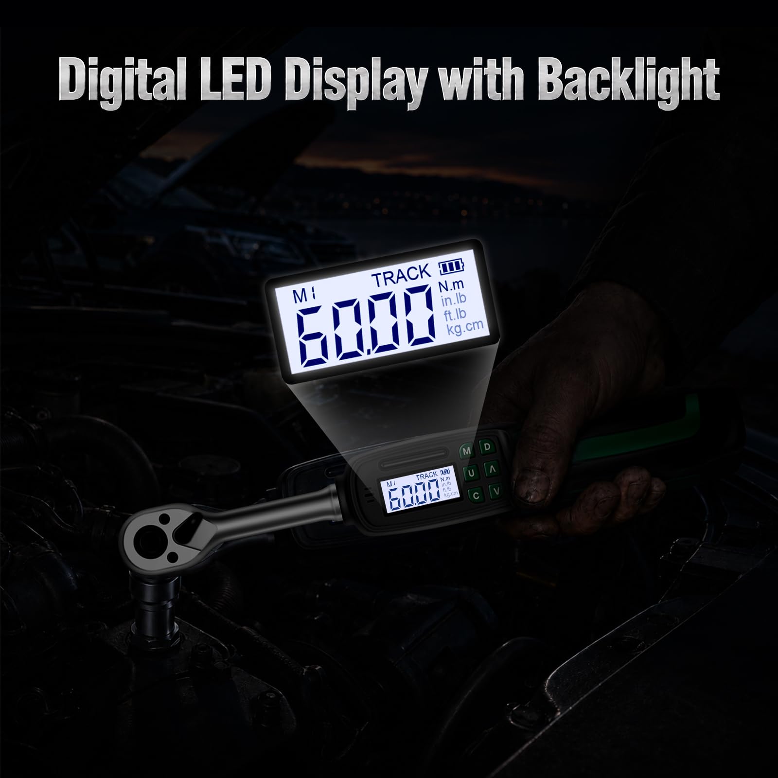Llave dinamométrica digital, llave dinamométrica de 1,8-60 Nm para