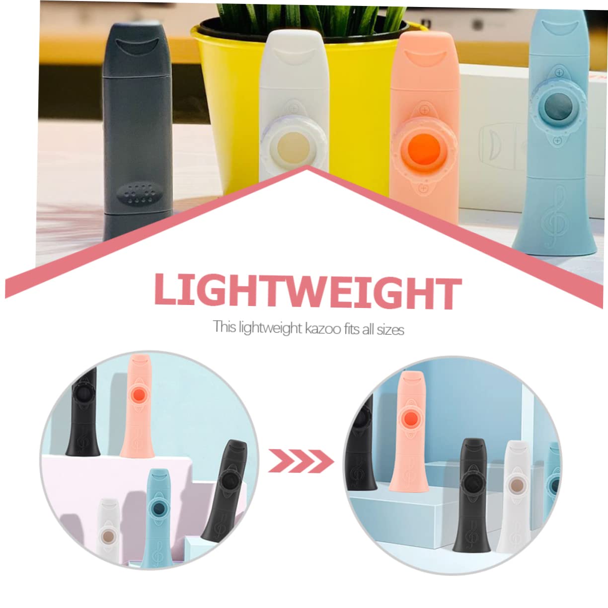 Abaodam 4 Pz Kazoo Giocattoli Musicali Strumento Fischio Strumento Musicale Divertente Strumento Musicale Da Prestazione Per Principianti Plastica Rosa