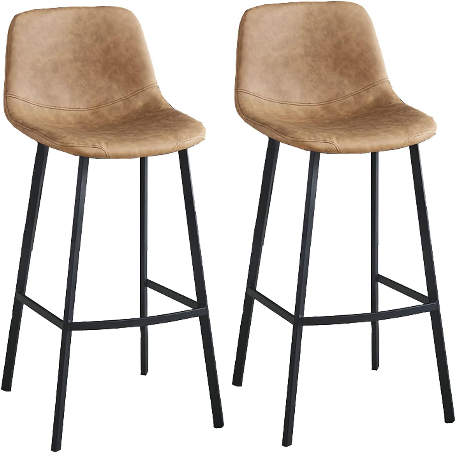 Set of 2 Industrial Bar Stools Retro Bar Height Stool