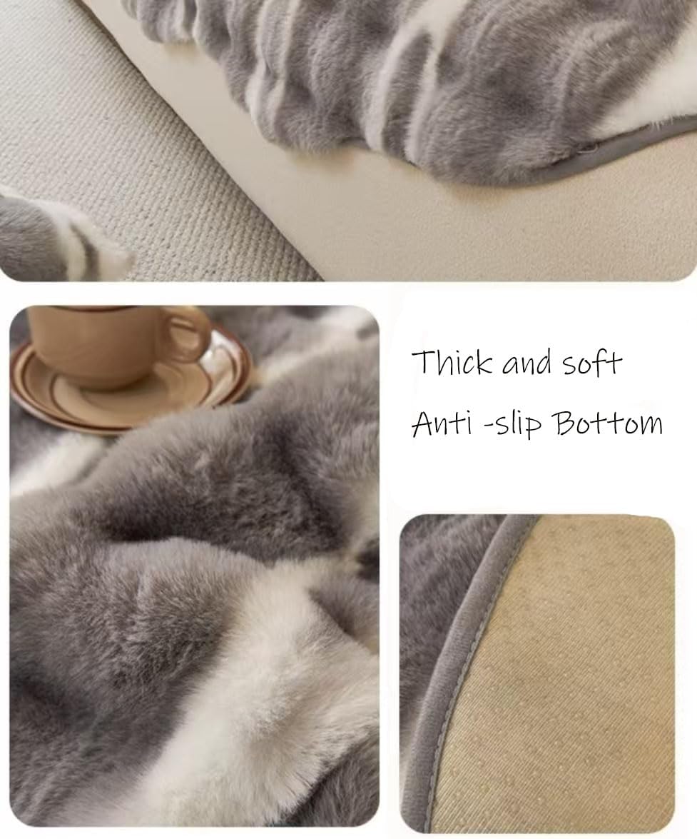 Couch Cover for Dogs, Rabbit Plush Sofa Cover Pet-Friendly Sofa Protector - Washable, Anti-Slip Furniture Protector Pad for Sectional & Couches (Gray, 35" x 70")